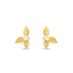 Demeter’s Grace White Topaz Floral Stud Earrings