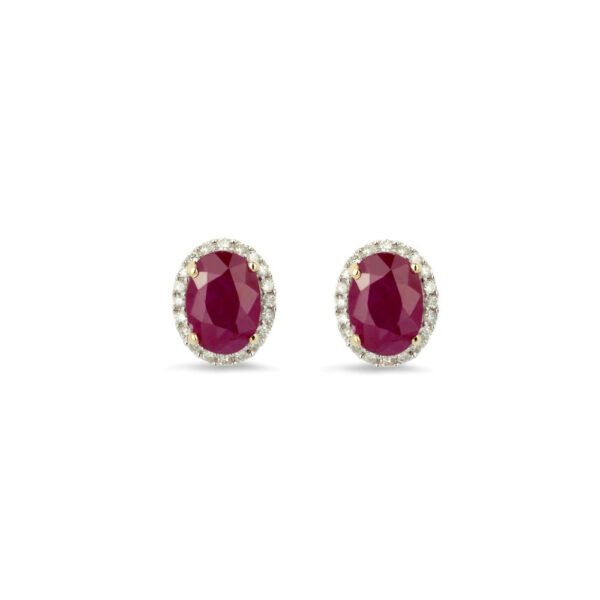 Metal: Highly polished 9ct yellow gold - 375 hallmarked. Gemstone: 2 x oval ruby (1.70ct)