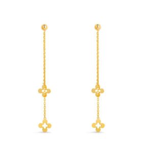 Demeter’s Luck Quatrefoil Dangle Chain Drop Earrings