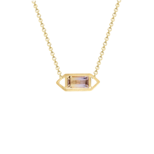 Modern Edge Baguette Ametrine Geometric Necklace