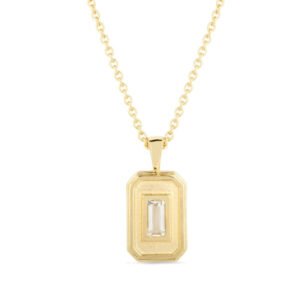 CEO’s Deco Baguette White Topaz Pendant Necklace