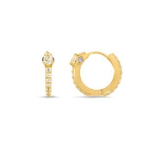 Sarpe Iolite & White Topaz Snake Hoop Earrings