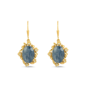 Demeter’s Romance Kyanite & Topaz Floral Drop Earrings