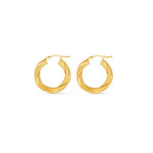 Modern Edge Twist Rope Hoop Earrings