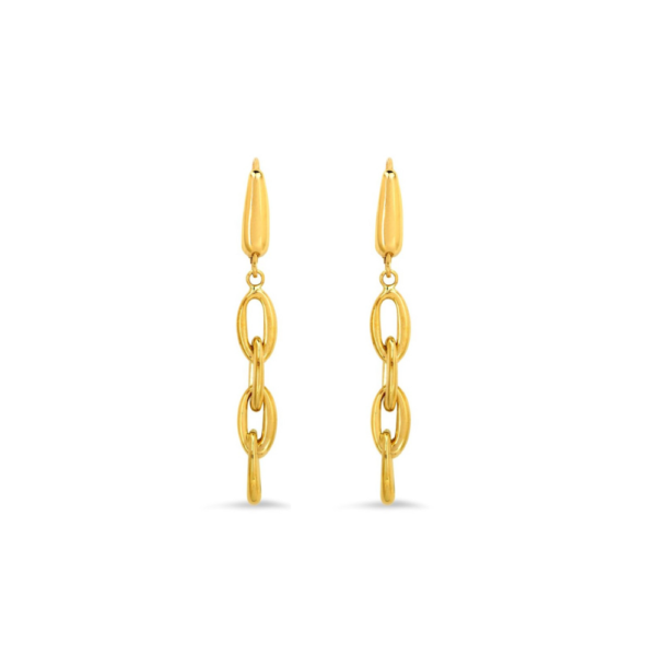 Metal: 9ct yellow gold - 375 hallmarked. Finish: Highly polished. Style: Minimalist glam. Closure: Push post - suitable for pierced ears only. Gross Weight: 2.30 grams. Dimensions:  45 x 5mm