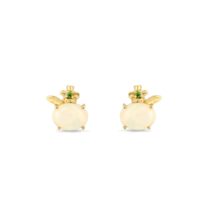 Demeter’s Sympathy Ethiopian Opal & Tsavorite Floral Stud Earrings