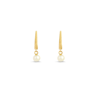 Modern Edge Pearl Drop Stud Earrings