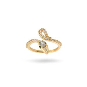 Sarpe White Topaz & Iolite Snake Wrap Ring