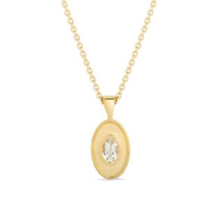 CEO’s Deco Oval White Topaz Pendant Necklace