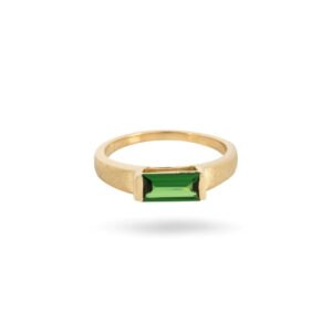 Modern Edge Baguette Tsavorite Band Ring