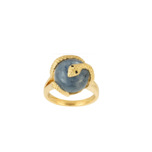 Sarpe Kyanite & Black Spinel Guarding Snake Ring